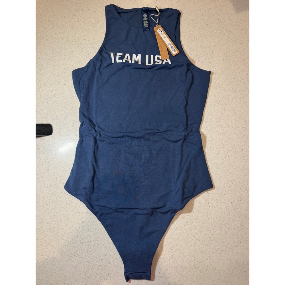NWT Skims Womens Winter 2026 Olympic High Neck Bodysuit Navy Small